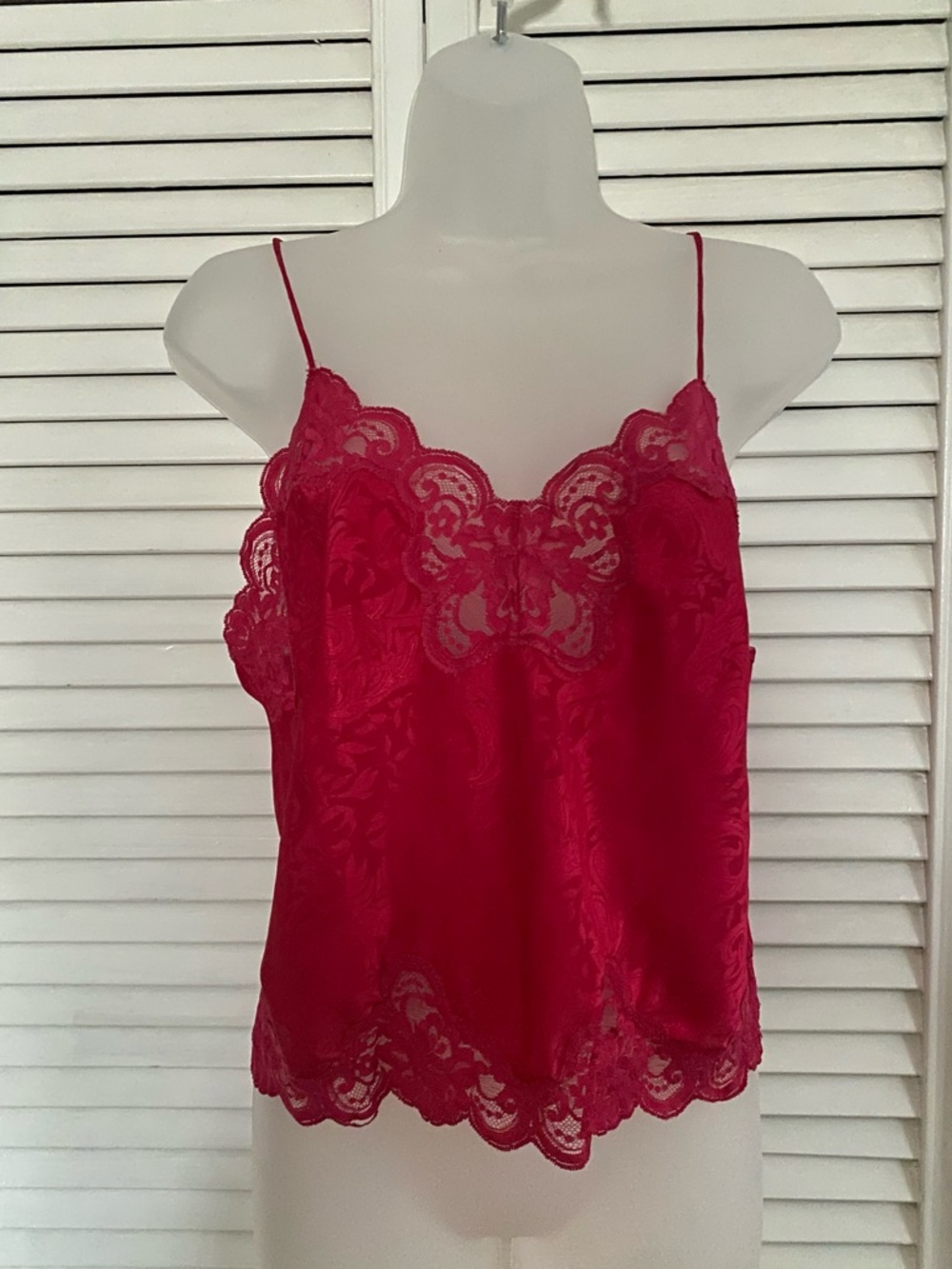 Vintage Red Lace Trim Camisole